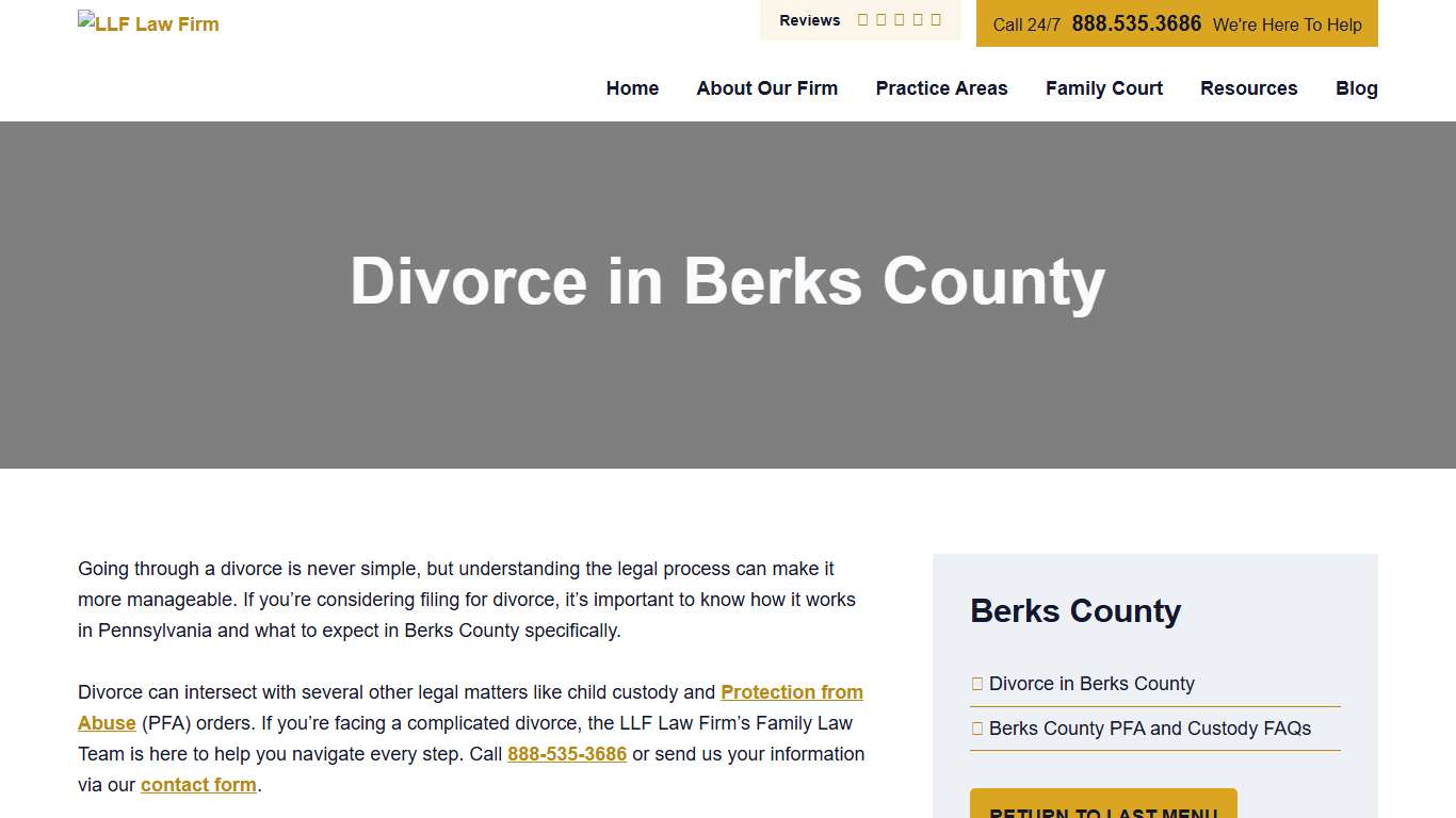 Divorce in Berks County - LLF Law Firm